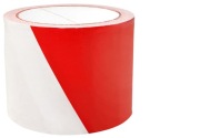 Taśma ostrzegawcza, 75mm, 100m, biało-czerwona 
