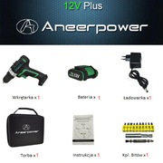 Wkrętarka Akumulatorowa 12V 1,5Ah 400/1500rpm