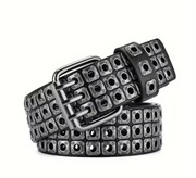 Czarny stylowy pasek do spodni 105cm