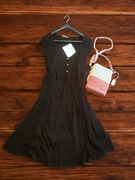 Sukienka midi plus size 48 damska czarna lato