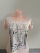 T-shirt z koniem, krótki rękaw, koszulka z napisem, bawełna