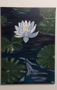 Kwiat lotosu 50x70 cm farby akrylowe