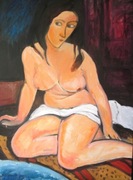 "Akt, współczesny pastisz obrazu Modiglianiego".