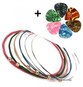 Ciekawe Struny do gitary akustycznej Kolorowe + kostka