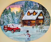 Obraz pejzaż zimowy 