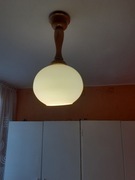 Lampa wisząca drewniana PRL