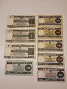 Bony towarowe PRL PEKAO – 9 szt. – różne nominały – oryginał