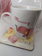 Zestaw prezentowy MARIUSZ kubek + podkladka + herbata / słoń na szczęście 