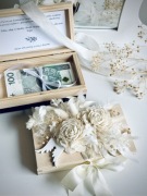 Prezent, pamiątka pudełko na pieniądze I Komunia Świętą kopuła z aniołkiem