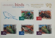 Australia 2001 FAUNA Mi  2070-3 BA ptaki f-blatt  NADRUK  PHILAKOREA unikat