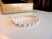 Bransoletka damska (18k złoto, prawdziwe perły Akoya, Indonezja)