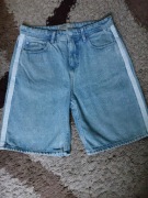 Spodenki jeans męskie szorty W32 cropp niebieskie zamek guzik 