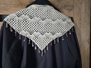 Chusta kaszmirowa ze szklanymi koralikami hand made