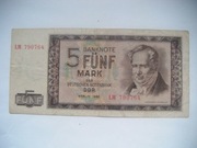 BANKNOT NIEMCY DDR 5 Marek 1964 r. seria LM