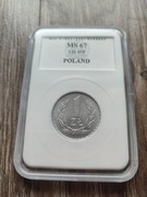 1 zł 1975 MS67 PCG GRADING 2-ga MAX nota