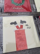 Kartka świąteczna życzenia koperta Mikołaj komin