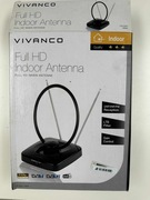 Antena wewnętrzna TV Full HD DVB-T / DVB-T2 / DAB+ ze wzmacniaczem sygnału