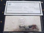 Srebrny dolar Silver Leaf Coin Certificate Lincoln
