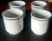 4 x fajansowy kubek z PRL 