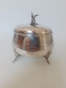 Antyk srebro cukiernica orzel 