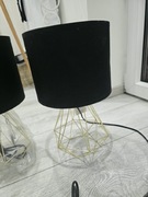 Lampki nocne lampy stołowe czarno złote abażur