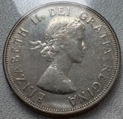 Srebrna moneta 50 centów Kanada Elżbieta II 1964