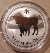 Srebrna moneta Lunar 2 Rok Wołu 2009 1 oz
