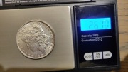 Dollar Morgan dolar 1887 idealny  stan z USA. Rzadki. Srebro 26,7g 