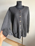 Gudrun Sjoden wełniany 95% wełna damski sweter kardigan szary XL XXL 44