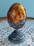Jajo dekoracyjne handmade z efektem bursztynu