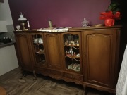 Duży kredens bawarski 279 cm witryna vintage klucze