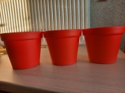 osłonki doniczki 15 cm 1,4 L czerwone nowe plastik