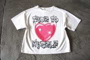 Zara biały  t-shirt  z sercem rozm 164