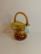 Koszyk szklany, bursztynowy, miodowy, Czechy