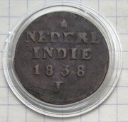 #3043 Holenderskie Indie Wschodnie 2 centy 1838 J Sumatra