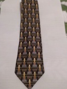 Krawat  z PRL-u czarno-złoty