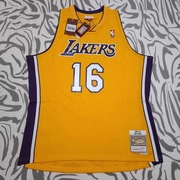 Koszulka NBA Mitchell & Ness Pau Gasol #16 Lakers 2009 Gold Jersey r. XL