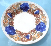 Talerz głęboki fajans Włocławek, ręcznie zdobiony