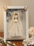 Pamiątka Chrztu Świętego Anioł Stróż Makrama HandMade Rękodzieło