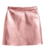 Spódnica metaliczna hm - baby pink - pudrowy róż