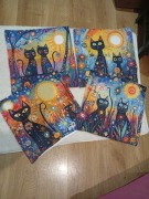4 poszewki na poduszki 45x45 kociaki koty 