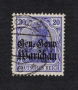 Polska 1916 - Gen. Gouv. Warschau 13 e  kasowany, gwarancja 