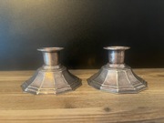 Świeczniki z mosiądzu platerowane srebrem