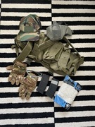 Zestaw ASG: kulki, stalker, kamizelka, 2 magazynki, czapka, rękawiczki