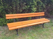 Ławka ogrodowa 200cm - grube deski, żeliwne nogi, styl królewski 