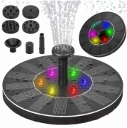 FONTANNA SOLARNA OGRODOWA ŚWIECĄCA RGB LED PŁYWAJĄCA DO OCZKA WODNEGO 18CM