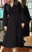 Sukienka plisowana czarna Lili Rose r. M/L Wesele Święta Sylwester