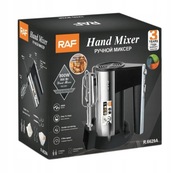 MIKSER ROBOT RĘCZNY KUCHENNY 800W TURBO 5 BIEGÓW RAF SREBRNY Z PODSTAWKĄ