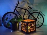 Ażurowe drewniane pudełko/osłonka/lampion