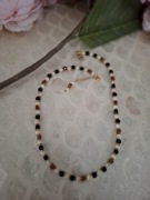 Naszyjnik choker handmade z naturalnych kamieni turkus noc kairu piasek